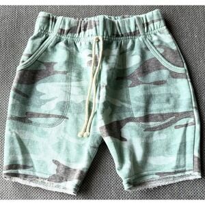Little Wedgies Shorts Size 6 Mint Camo Pull On Boutique Kids Raw Hem
